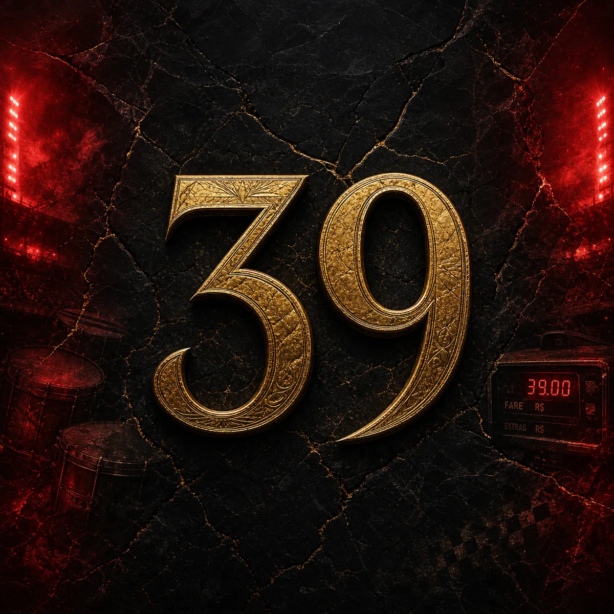 THIRTY-NINE EP cover: a gold engraved 39 on dark marble
